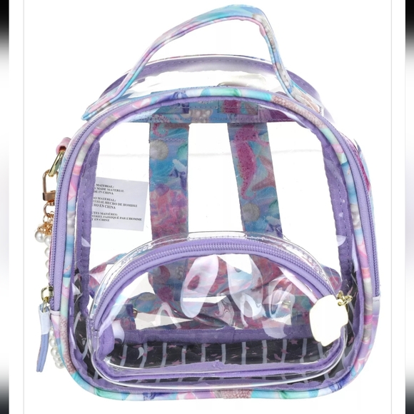 Betsey Johnson Bags Betsey Johnson Clear Backpack With Purple Trim